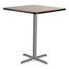 National Public Seating Cafe Table, 36w x 36d x 42h, Square Top/X-Base, Gray Nebula Top, Gray Base CG33636XB1GY